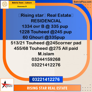 10 Marla Residential Plot for Sale in Overseas B -  Bahria Town, Lahore - (BP-300405)