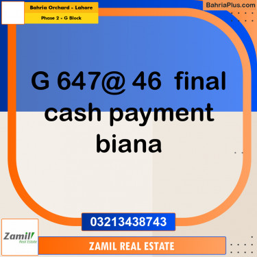 5 Marla Residential Plot for Sale in Phase 2 - G Block -  Bahria Orchard, Lahore - (BP-300406)