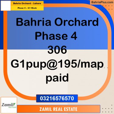 20 Marla Residential Plot for Sale in Phase 4 - G1 Block -  Bahria Orchard, Lahore - (BP-300408)