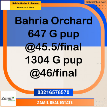 5 Marla Residential Plot for Sale in Phase 2 - G Block -  Bahria Orchard, Lahore - (BP-300496)