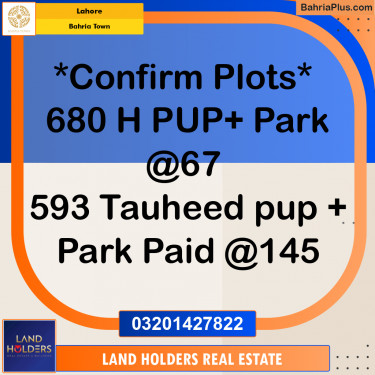 Residential Plot for Sale in Bahria Town, Lahore - (BP-300539)
