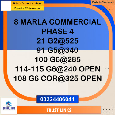 8 Marla Commercial Plot for Sale in Phase 4 - G2 Commercial -  Bahria Orchard, Lahore - (BP-300646)