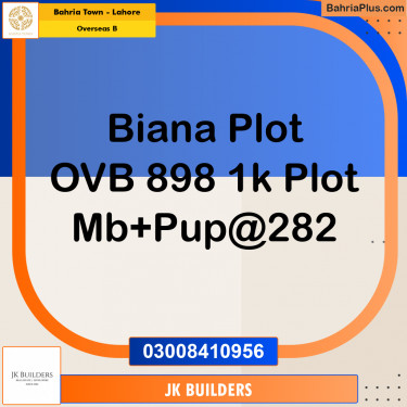 1 Kanal Residential Plot for Sale in Overseas B -  Bahria Town, Lahore - (BP-300685)