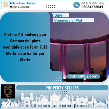 7.33 Marla Commercial Plot for Sale in Midway Commercial -  Bahria Town, Lahore - (BP-300702)