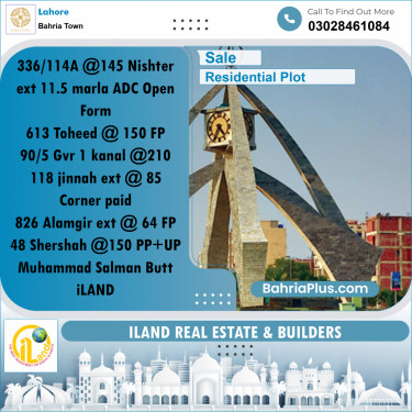 Residential Plot for Sale in Bahria Town, Lahore - (BP-300705)
