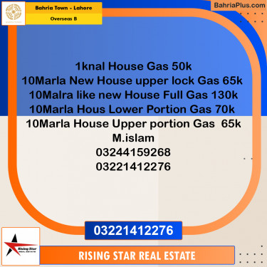10 Marla Residential House for Rent in Overseas B -  Bahria Town, Lahore - (BP-300753)