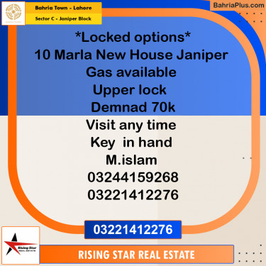 10 Marla Residential House for Rent in Sector C - Janiper Block -  Bahria Town, Lahore - (BP-300763)