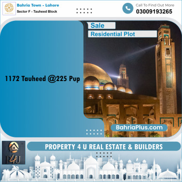 1 Kanal Residential Plot for Sale in Sector F - Tauheed Block -  Bahria Town, Lahore - (BP-300780)