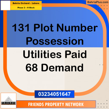 8 Marla Residential Plot for Sale in Phase 2 - H Block -  Bahria Orchard, Lahore - (BP-300797)