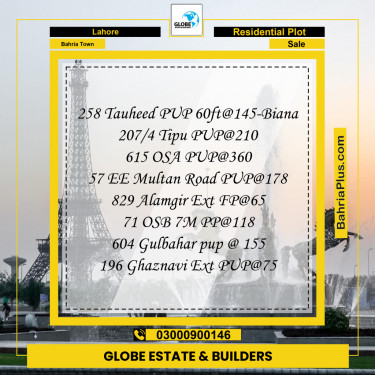 Residential Plot for Sale in Bahria Town, Lahore - (BP-301065)
