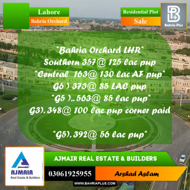Residential Plot for Sale in Bahria Orchard, Lahore - (BP-301066)