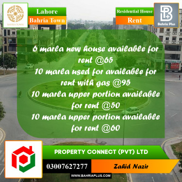 Residential House for Rent in Bahria Town, Lahore - (BP-301102)