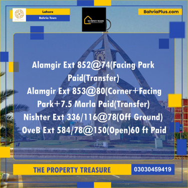 Residential Plot for Sale in Bahria Town, Lahore - (BP-301210)