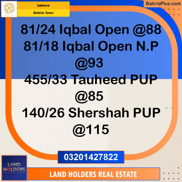 Residential Plot for Sale in Bahria Town, Lahore - (BP-301213)