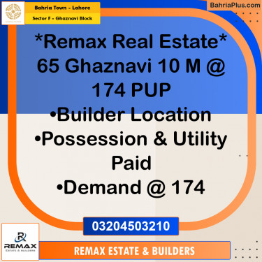 10 Marla Residential Plot for Sale in Sector F - Ghaznavi Block -  Bahria Town, Lahore - (BP-301215)