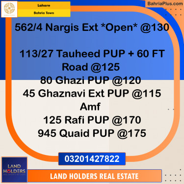Residential Plot for Sale in Bahria Town, Lahore - (BP-301218)