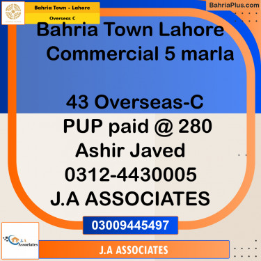 5 Marla Residential Plot for Sale in Overseas C -  Bahria Town, Lahore - (BP-301328)