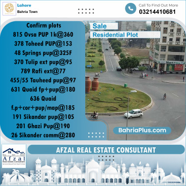 Residential Plot for Sale in Bahria Town, Lahore - (BP-301394)