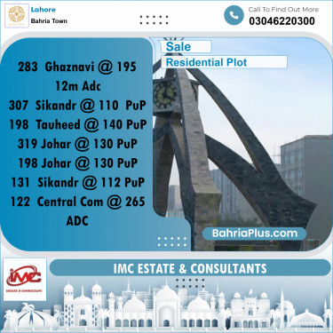 Residential Plot for Sale in Bahria Town, Lahore - (BP-301527)