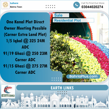 1 Kanal Residential Plot for Sale in Bahria Town, Lahore - (BP-301570)