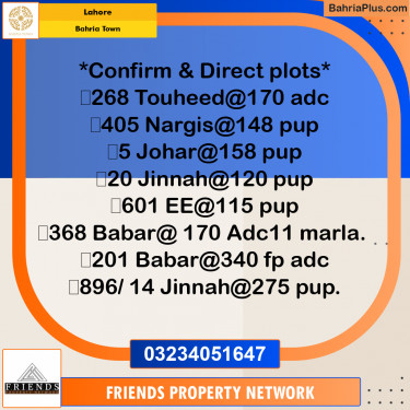 Residential Plot for Sale in Bahria Town, Lahore - (BP-301574)