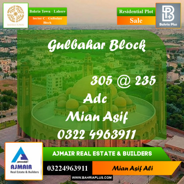 Residential Plot for Sale in Sector C - Gulbahar Block -  Bahria Town, Lahore - (BP-301656)