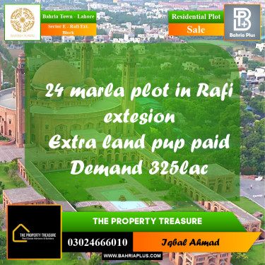 1 Kanal Residential Plot for Sale in Sector E - Rafi Ext. Block -  Bahria Town, Lahore - (BP-301698)