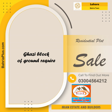 Residential Plot for Sale in Bahria Town, Lahore - (BP-301798)