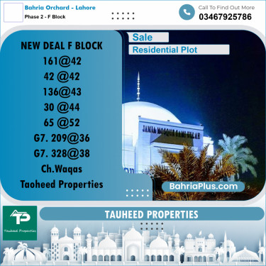 5 Marla Residential Plot for Sale in Phase 2 - F Block -  Bahria Orchard, Lahore - (BP-301882)