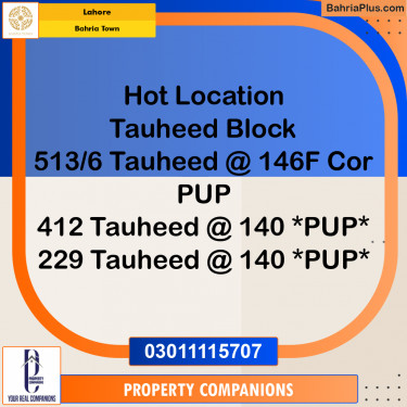 Residential Plot for Sale in Bahria Town, Lahore - (BP-301949)