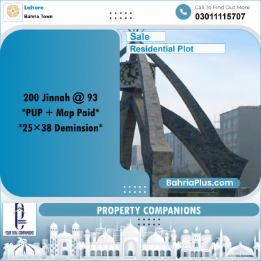 Residential Plot for Sale in Bahria Town, Lahore - (BP-301950)