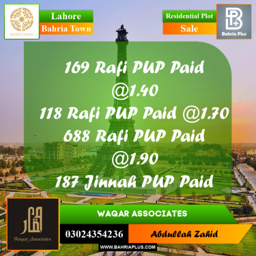 Residential Plot for Sale in Bahria Town, Lahore - (BP-302077)