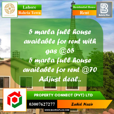 Residential House for Rent in Bahria Town, Lahore - (BP-302151)