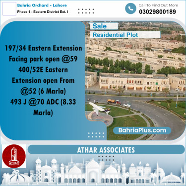 5 Marla Residential Plot for Sale in Phase 1 - Eastern District Ext. I -  Bahria Orchard, Lahore - (BP-302156)