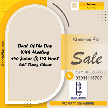 Residential Plot for Sale in Bahria Town, Lahore - (BP-302221)