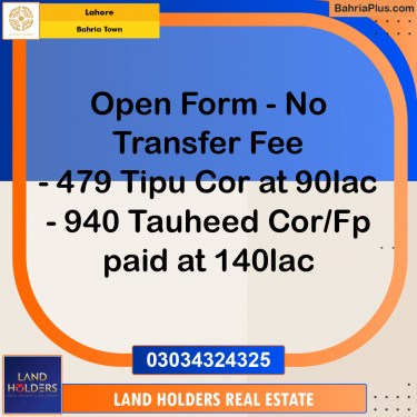 Residential Plot for Sale in Bahria Town, Lahore - (BP-302246)