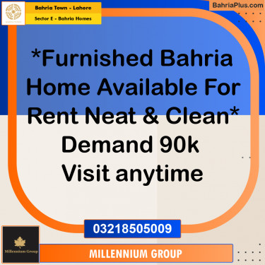 6 Marla Residential House for Rent in Sector E - Bahria Homes -  Bahria Town, Lahore - (BP-302265)