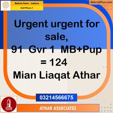 20 Marla Residential Plot for Sale in Golf Phase 1 -  Bahria Town, Lahore - (BP-302342)