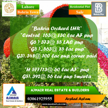 Residential Plot for Sale in Bahria Town, Lahore - (BP-302416)