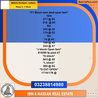 10 Marla Residential Plot for Sale in Phase 2 - F Block -  Bahria Orchard, Lahore - (BP-302422)