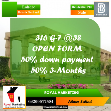 Residential Plot for Sale in Bahria Orchard, Lahore - (BP-302455)