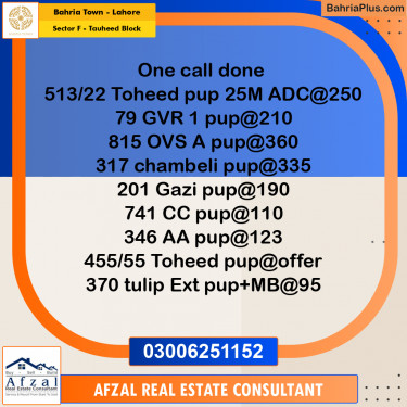 10 Marla Residential Plot for Sale in Sector F - Tauheed Block -  Bahria Town, Lahore - (BP-302470)