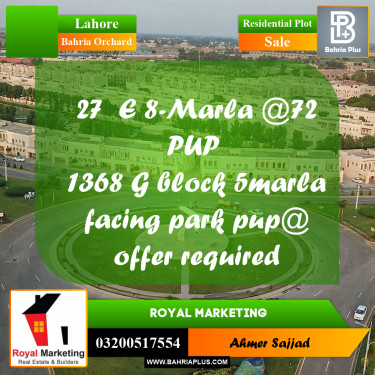 Residential Plot for Sale in Bahria Orchard, Lahore - (BP-302537)