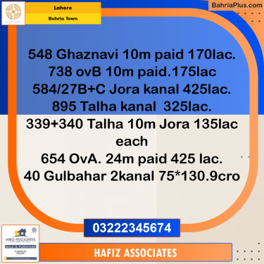 Residential Plot for Sale in Bahria Town, Lahore - (BP-302764)