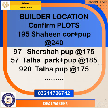 Residential Plot for Sale in Bahria Town, Lahore - (BP-302854)