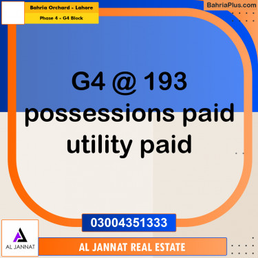 10 Marla Residential Plot for Sale in Phase 4 - G4 Block -  Bahria Orchard, Lahore - (BP-302882)
