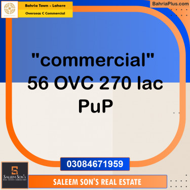 5 Marla Commercial Plot for Sale in Overseas C Commercial -  Bahria Town, Lahore - (BP-302895)