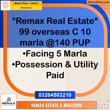 10 Marla Residential Plot for Sale in Overseas C -  Bahria Town, Lahore - (BP-302918)