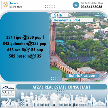 Residential Plot for Sale in Bahria Town, Lahore - (BP-302967)