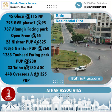 10 Marla Residential Plot for Sale in Sector F - Ghazi Block -  Bahria Town, Lahore - (BP-303017)